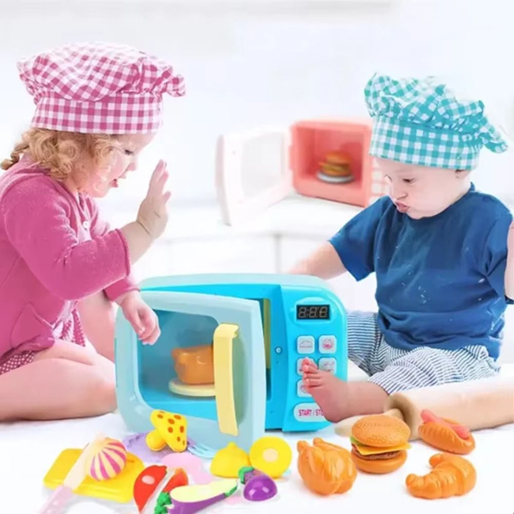 Kitchen Appliances To Gift - เครื่องใช้ในครัวเรือนสร้างสรรค์ DIY มอนเตสซอรี่ เตาไมโครเวฟจำลอง ผักหลากสี เตาอบ