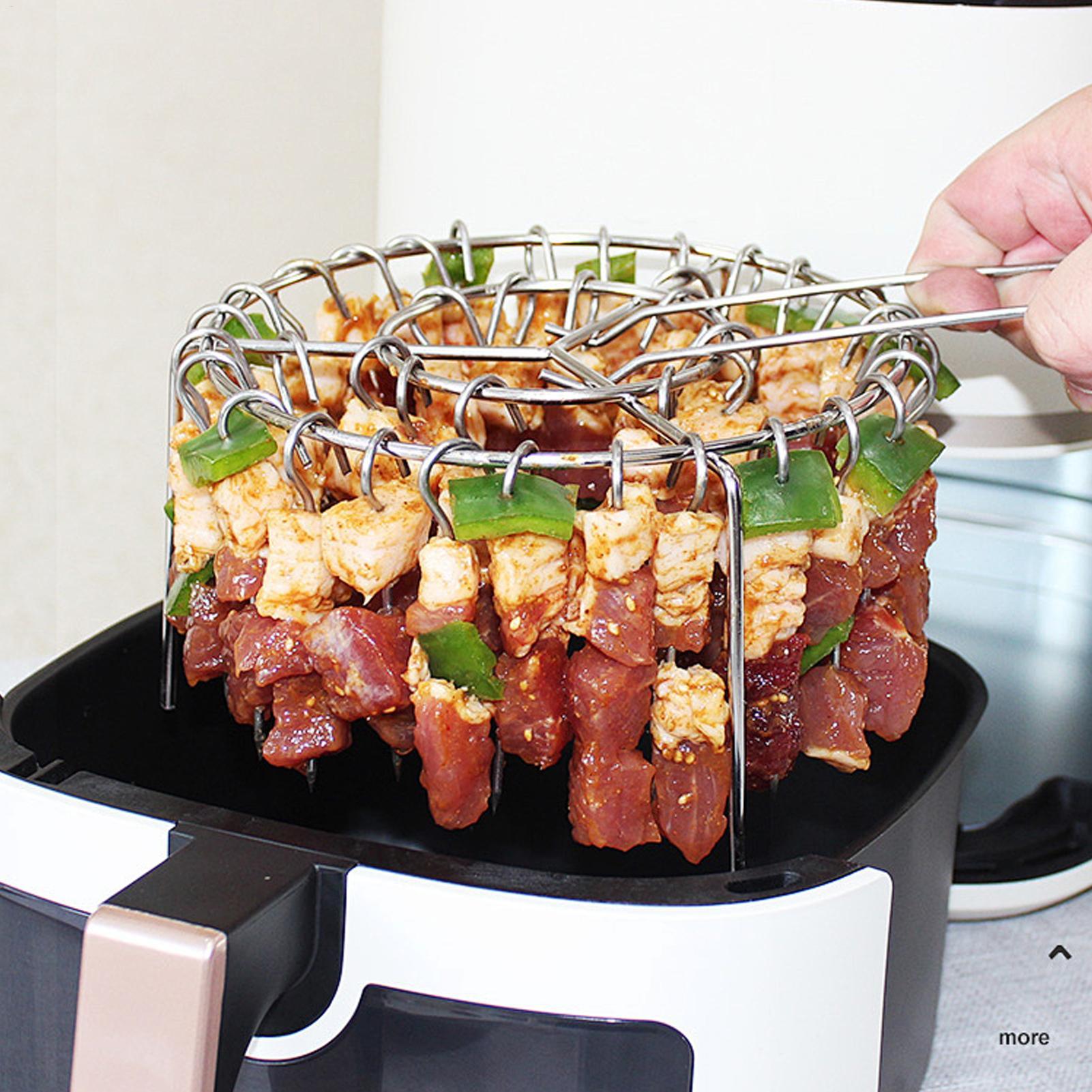 Kitchen Appliances Hobart - เตาอบลมร้อนแบบพกพา สเตนเลสสตีล ทรงกลม พร้อมตะแกรงย่างแบบแขวน สำหรับบาร์บีคิว ใช้ในบ้าน