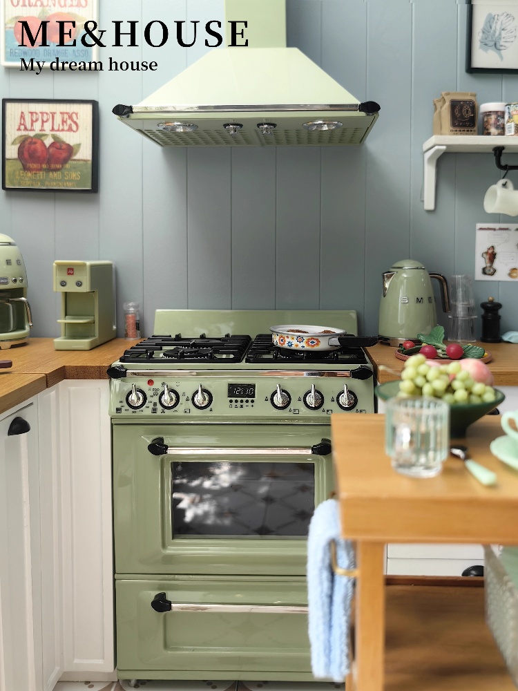 Kitchen Appliances Oven - เตาโลหะ aksesori perabot ขนาดเล็กสำหรับบ้านตุ๊กตา1:6 Ob11 GSC