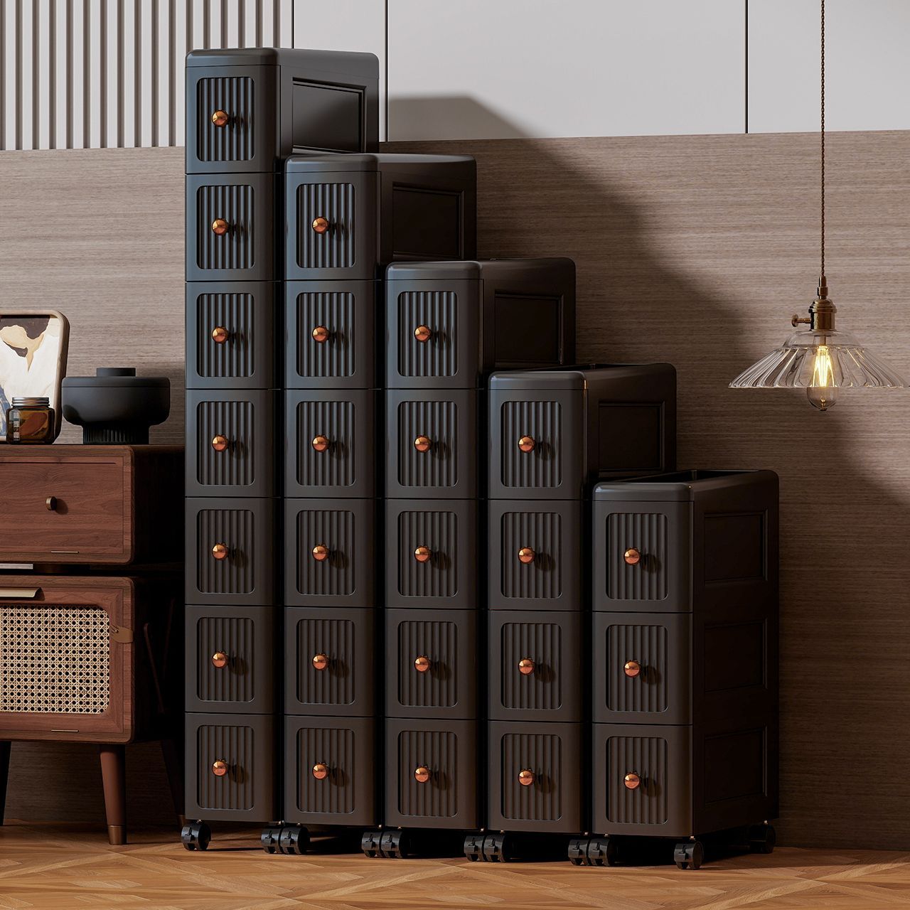 Kitchen Appliances Organizer - ตู้เก็บของแบบลิ้นชักช่องแคบ 15 ซม. – ตู้เก็บของแบบหลายชั้นสำหรับห้องครัว ห้องน้ำ