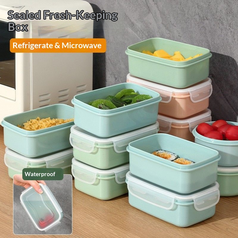 Kitchen Appliances Organizer - กล่องเก็บอาหารสุญญากาศ ปราศจากสาร BPA สามารถวางซ้อนกันได้ ป้องกันการรั่วซึม กล่องใส่อาหารกลางวัน