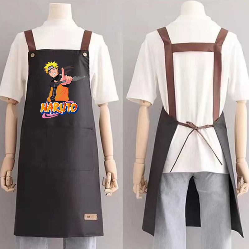 Kitchen Appliances Hobart - ผ้ากันเปื้อนลายการ์ตูนนารูโตะสำหรับผู้ชาย ผ้ากันเปื้อนทำขนม ทำอาหาร ทำบาร์บีคิว สำหรับร้านอาหาร กันน้ำ