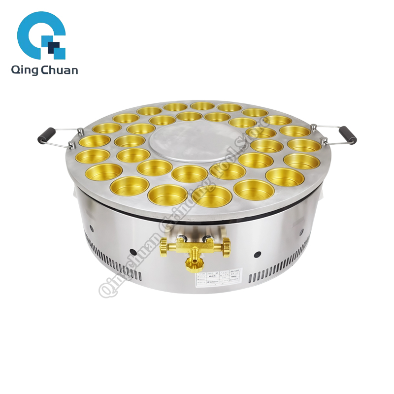 Kitchen Appliances Usa - เครื่องทำขนมถั่วแดง 32 หลุม แบบแก๊ส หมุนได้ ทำอิมากาวะยากิ/โอบันยากิ