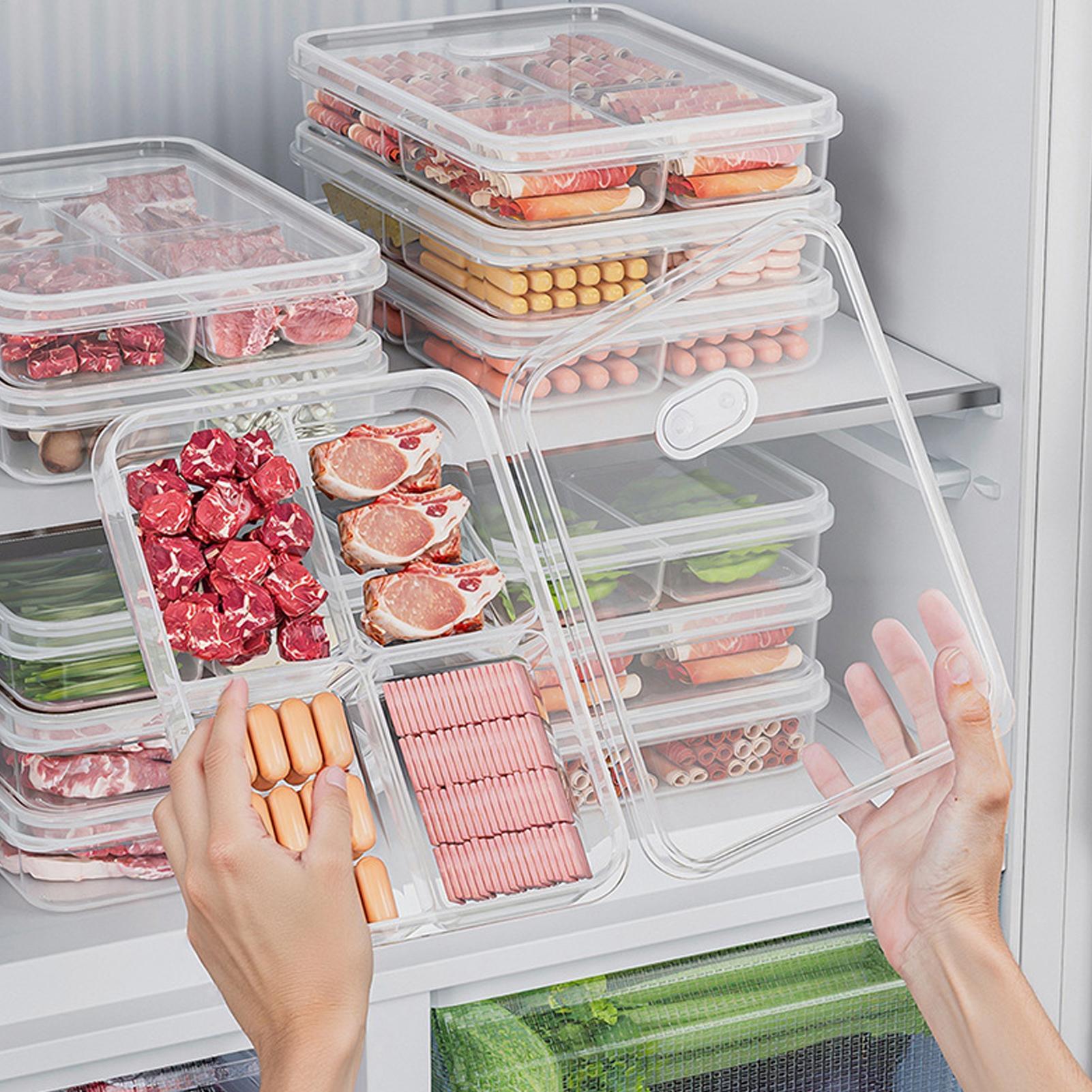 Kitchen Appliances Organizer - กล่องเก็บของในตู้เย็น 1 ชิ้น กล่องเก็บเนื้อสัตว์และผักเพื่อรักษาความสด กล่องเก็บอาหารโปร่งใส กล่องจัดระเบียบในครัว
