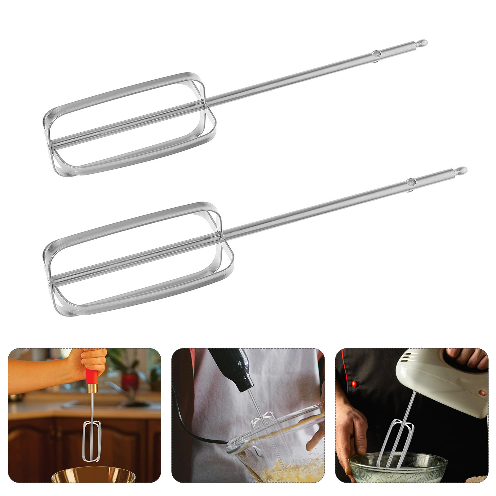 Kitchen Appliances B&Q - 2 ชิ้นสแตนเลสสตีล Hand Mixer สิ่งที่แนบมา Beaters