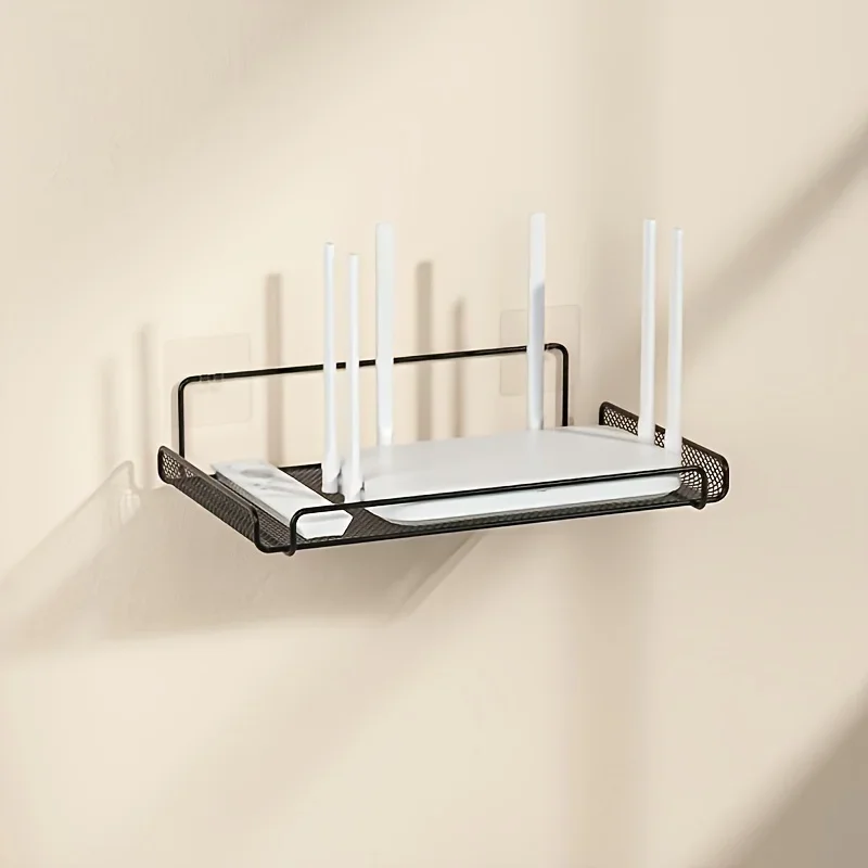 Kitchen Appliances Organizer - ชั้นวางเราเตอร์สแตนเลสแบบไม่ต้องเจาะ ติดผนังสำหรับจัดเก็บเราเตอร์ WiFi อุปกรณ์ตกแต่งบ้าน ห้องน้ำ ห้องครัว