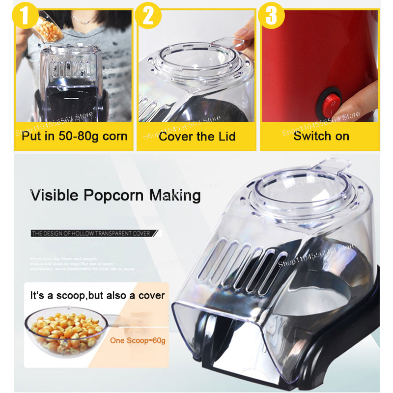 เครื่องทำข้าวโพดคั่วแบบไร้น้ำม - Air Popcorn Maker บทวิจารณ์และราคา