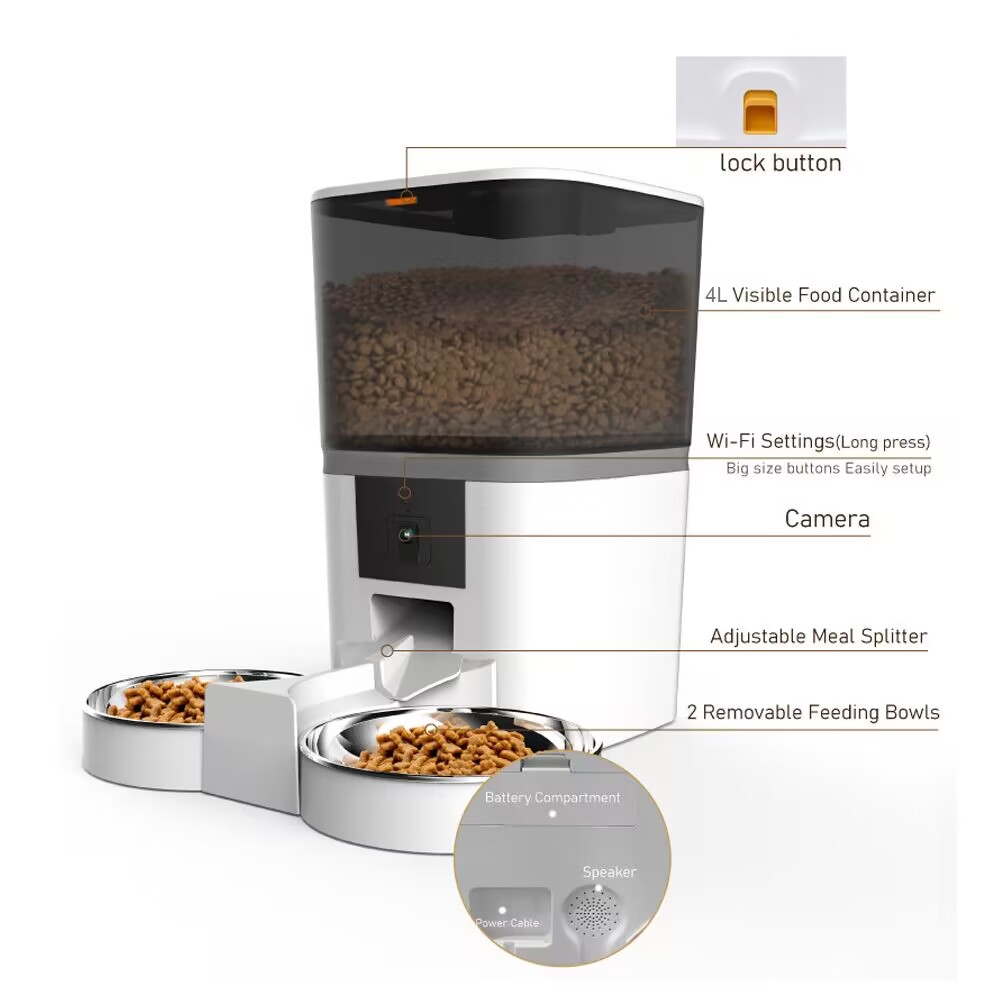 4L อัตโนมัติ Cat Feeder สมาร์ท - Kitchen Appliances Video บทวิจารณ์และราคา