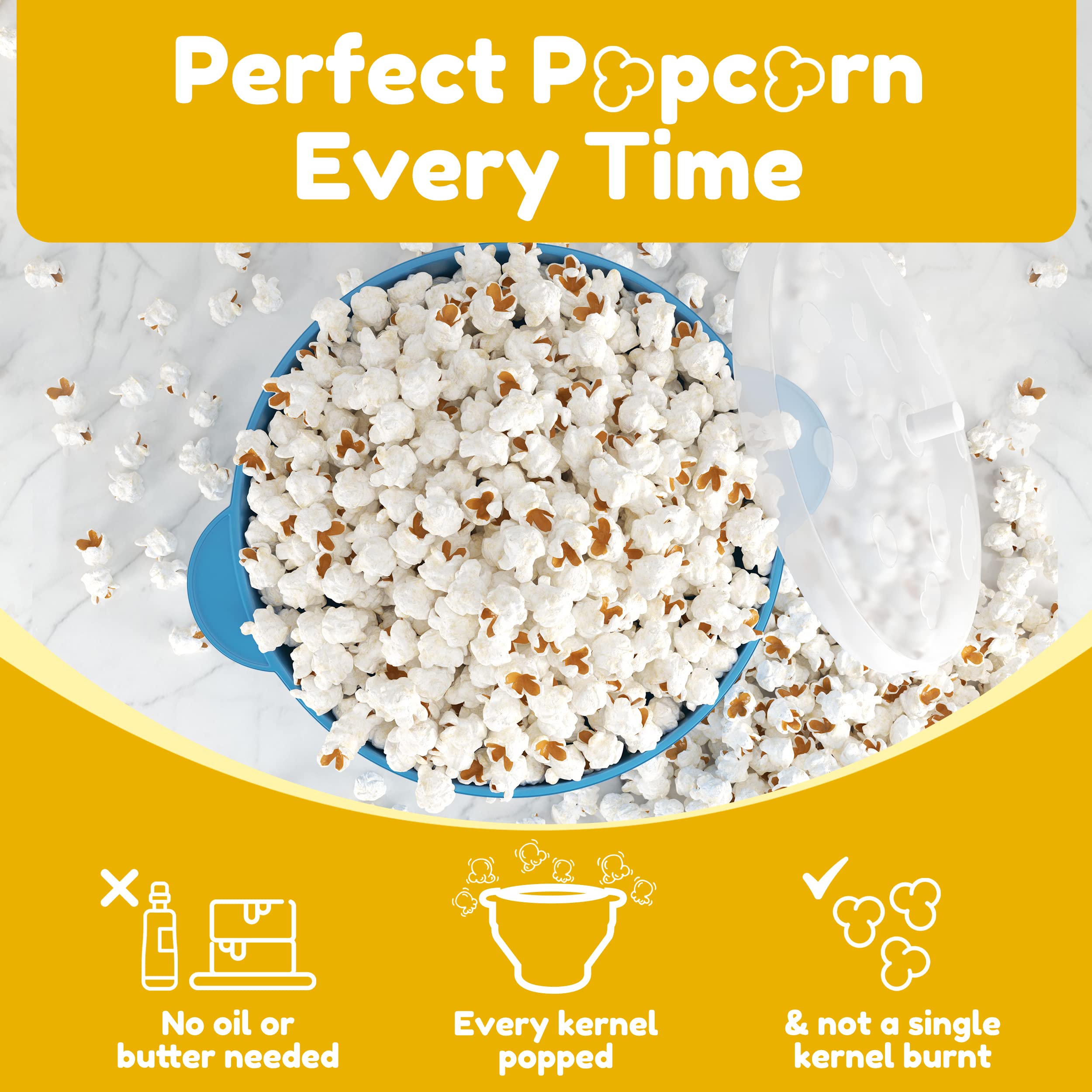 ไมโครเวฟซิลิโคน Popcorn Popper - Air Popcorn Maker บทวิจารณ์และราคา