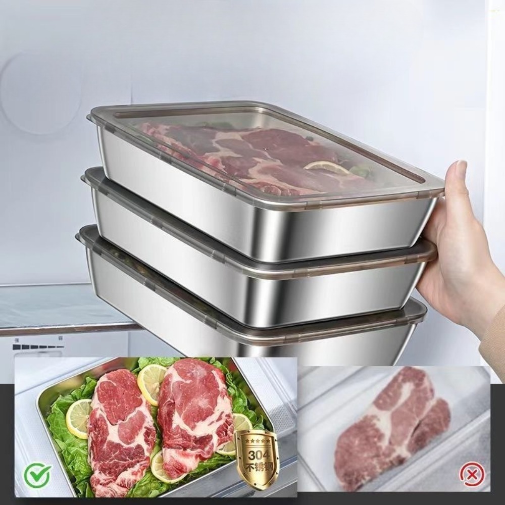 ถาดเสิร์ฟสแตนเลสเกรดอาหารพร้อม - Kitchen Appliances Organizer บทวิจารณ์และราคา
