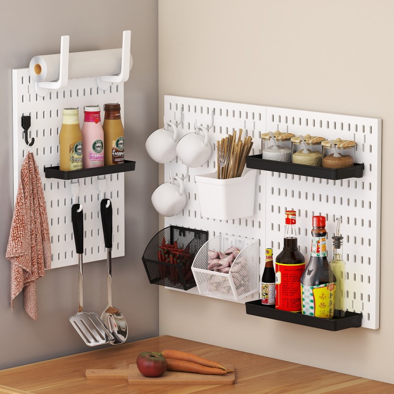 แผ่นเก็บของติดผนังแบบไม่ต้องเจ - Kitchen Appliances Organizer บทวิจารณ์และราคา