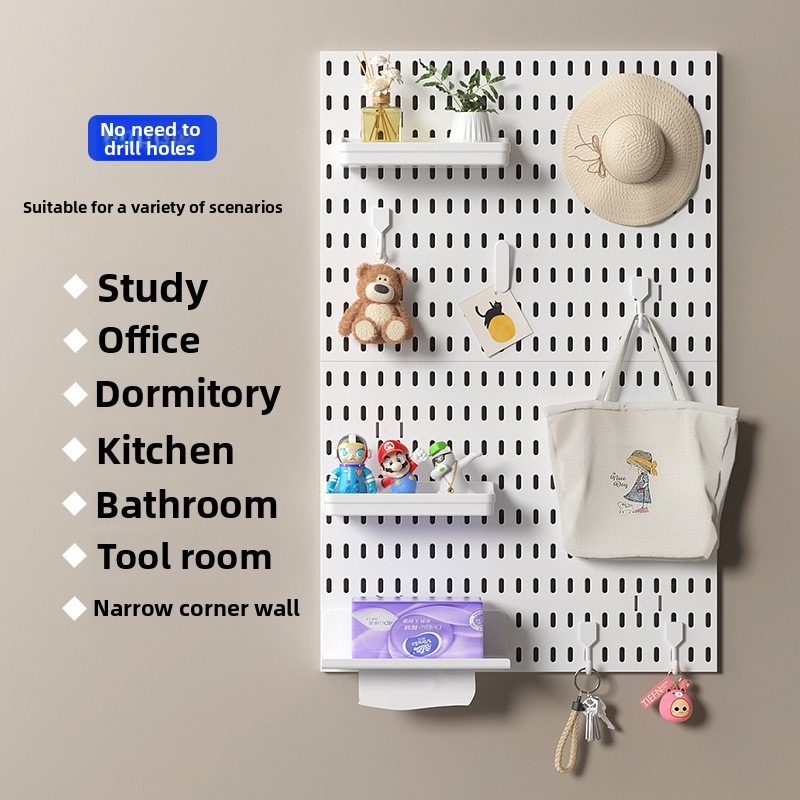 แผ่นเก็บของติดผนังแบบไม่ต้องเจ - Kitchen Appliances Organizer บทวิจารณ์และราคา