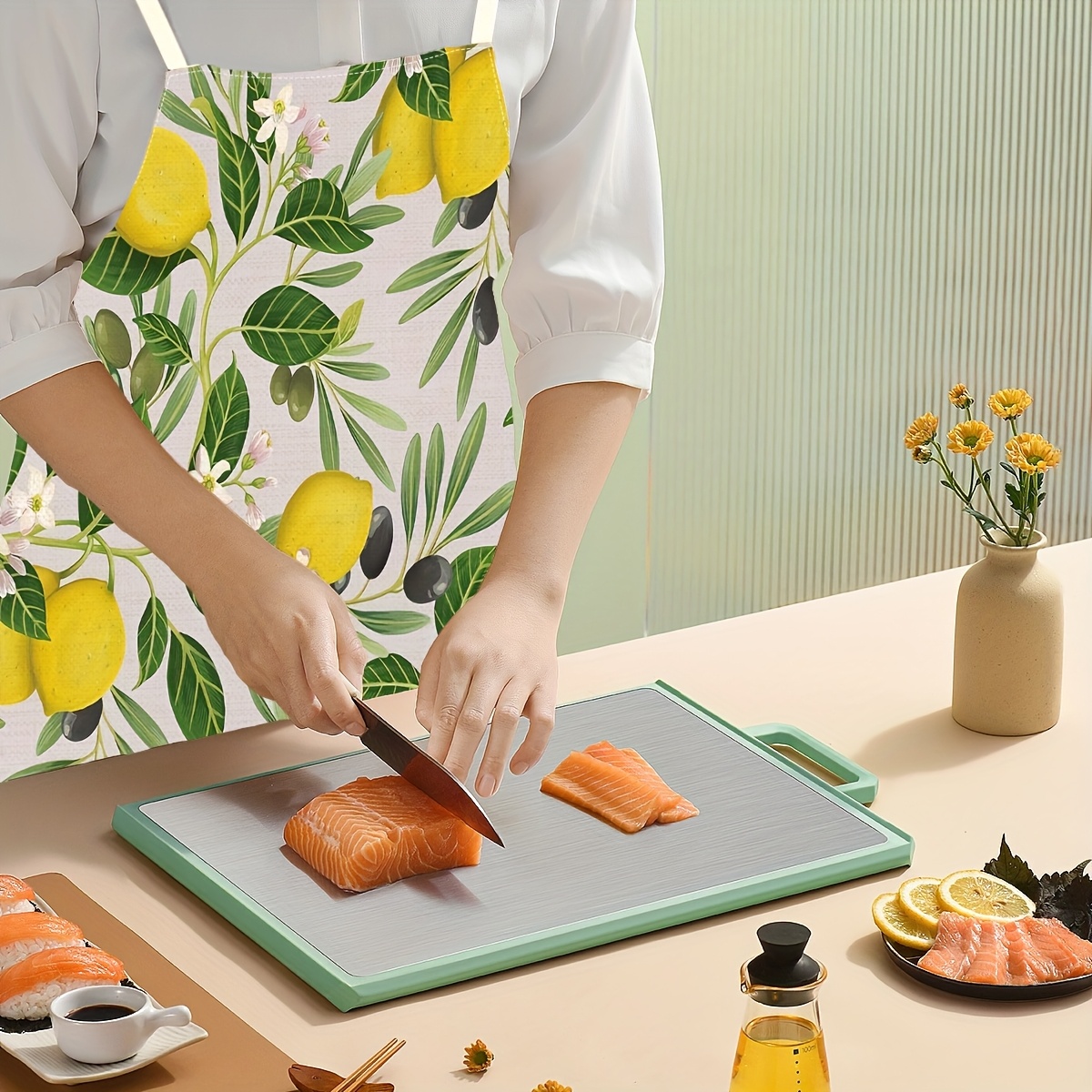 ผ้ากันเปื้อนพิมพ์ลายมะนาวและดอ - Kitchen Appliances Hobart บทวิจารณ์และราคา